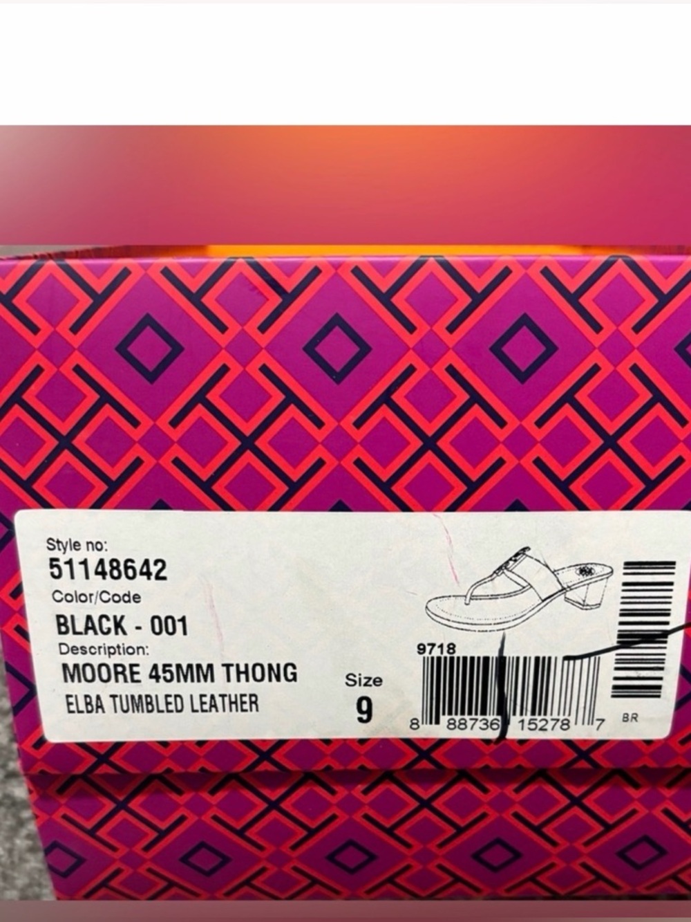 NEW Tory Burch Moore Black Leather Heeled Sandals